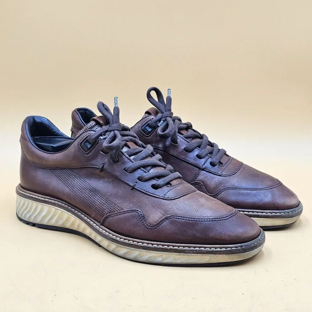 ECCO ST1 Hybrid 836774 Cognac Brown Leather Dress Shoes Mens Size EU 41 US 7-7.5